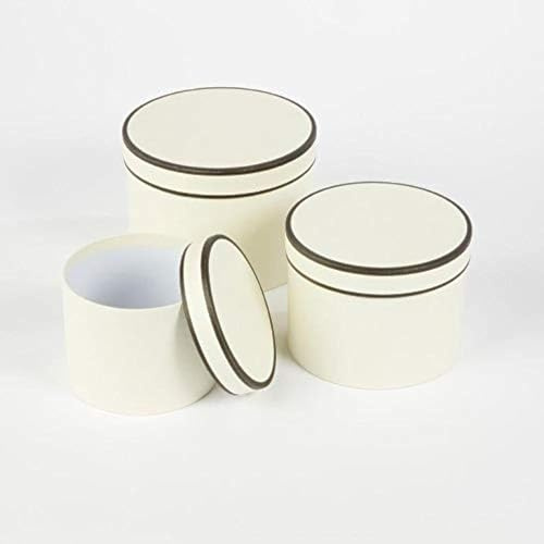 Round Couture Range Lined Flower Hat Boxes Set of 3 (Cream)