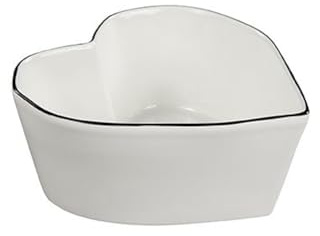 Bastion Collections Servierschale Heart in Herzform mit schwarzem Rand D. 15cm