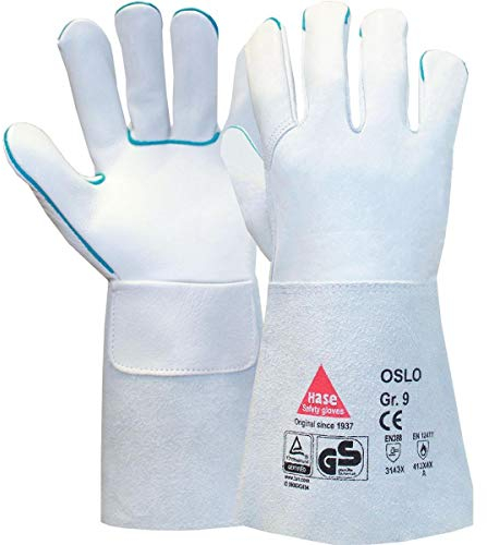 6 Paar Hase Safety Gloves Oslo Schweißerhandschuhe lang, Leder-Arbeitshandschuhe mit Stulpe Größe XXL (11)