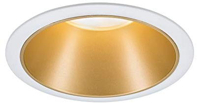 Paulmann 93396 Luminaria empotrable Cole fija redonda regulable, foco empotrable, blanco mate, oro, Spot, aluminio, plástico, lámpara empotrable GU10