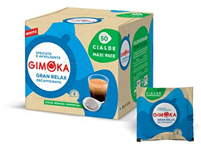 Gimoka - Compatibile Per Easy Serving Espresso - Cialde Ese 44-50 Cialde - Gusto GRAN RELAX DECAFFEINATO - Intensità 8 - In Carta Compostabile