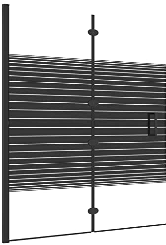 vidaXL Folding Shower Enclosure Bathroom Shower Parts Cabinet Screen Cubicle Door Bath Cabin Folding Bathtub Wall Attachment ESG Black,120 x 140 cm