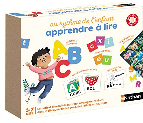 Nathan - Au rythme de l'enfant - Apprendre à lire - Education positive - coffret de découverte et d'apprentissage de la lecture - Dès 3 ans