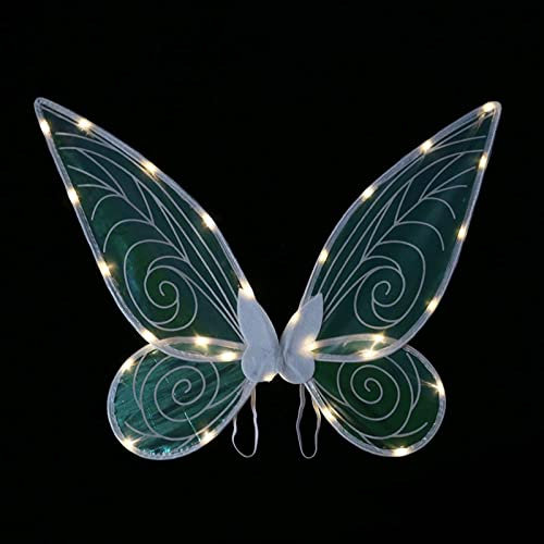 Kinder LED Feen Flügel Leuchtende - Damen Schmetterlings Flügel Prinzessinnenflügel, Engelsflügel Mädchen für Weihnachts Geburtstags Karneval Party Cosplay (Weiß)