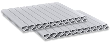 WDB - Befestigungsclips Klemmschienen für Sichtschutzstreifen - Sichtschutz/Windschutz für Garten und Zaun – Doppelstabmattenzaun - für Basic Line - 40 Stück - Grau - RAL 7040