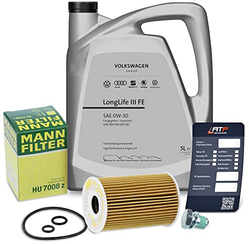 MANN-FILTER Inspektionspaket Filterset 1x Ölfilter, 1x Motoröl 0W-30 | Kompatibel mit: AUDI A1, A1 Sportback, A3, A3 Cabriolet, A3 Sportback, A4 Allroad B8, A4 B8, A4 B8 Avant, A5, A5 Cabriolet