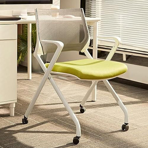 Bürostuhl Ergonomisch Gaming Mit Armlehnen, Schreibtischstuhl Chefsessel, Klappstühle Mit Rollen, Schreibtisch Drehsessel Metallrahmen Rückenlehne Tischstuhl Für Konferenzraum ( Color : /Green )