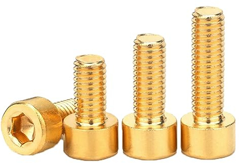 MBello Messing-Innensechskantschrauben mit Innensechskant, Inbusschrauben mit metrischem Gewinde, Gold, M5x30 mm, 10 Stk
