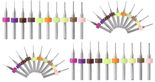 HUAZIZ 40 Stücke PCB Bohrer Bit Set 0.3 mm-1.2 mm Wolframstahl Micro Spiralbohrer für Leiterplatte 3D Drucker Präzisionsbohrer Jewelry Bohrwerkzeuge (10 Größe)