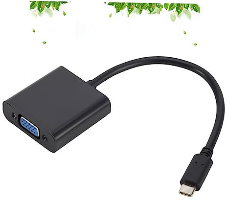 Gadpiparty Type-c to Vga Converter Cable Usb 3.1 Adapter for Monitor Projector 1080p Resolution, Usb-c to Vga Female Adapter Compatible Laptops and Tvs, Black