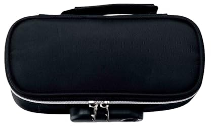 Federmäppchen Junge Mäppchen Schulmäppchen Federtasche Federmappe Pencil Case Teenager Mädchen Groß Erwachsene 3 Fächer Wasserdicht Hohe Kapazität Student (Black,21.5x6.5x9.5cm)