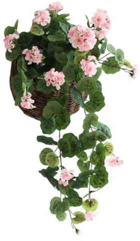 Flores artificiales de begonia, ramo de flores colgantes