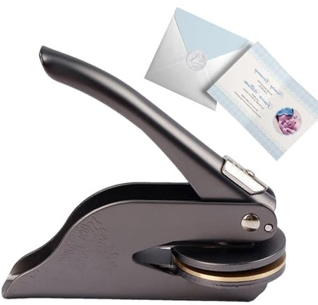 Prägestempel – Buchsiegelstempel, personalisiertes Prägewerkzeug | Handmetall-Papierprägemaschine mit Griff, erhöhtes Papier-Werkzeug für individuelle Siegel, Bibliotheksbücher, Umschläge und