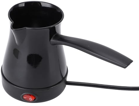 Jectse Turca, Tetera Calentadora de té y café de 300ML, Tetera de Agua Caliente de Acero Inoxidable de 600W, para té de Vino Amarillo (BLACK)