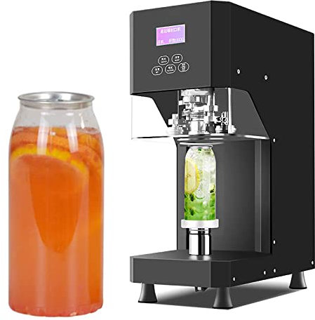 SmPinnaA Can Sealing Machine 370W Full Automatic Can Seamer Can Sealer With LCD Panel, Tin Can Sealer Bottle Can Capping Customed Caliber Height Adjustable, for All Material Cans,Black