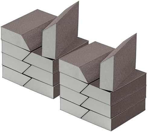 240 Körnung abgewinkelte Schleifblöcke, Jamiikury Schwamm Sandblock waschbar und wiederverwendbar, nass & trocken Schleifpapierblock für Holz, Metall, Trockenbau und Möbelfarbe - 16 Stück