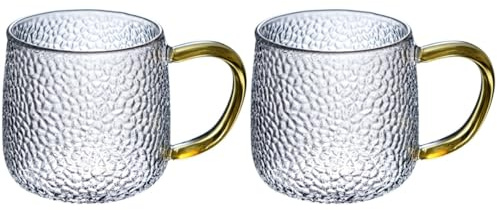Ciieeo 2pcs Glass Tea Mugs Japanese Style Heat Resistant Creative Glass Cup Water Cup Kit Simple Yet Elegant Design