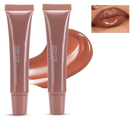 Lip Balm Lip Oil Lippenbalsam mit Farbe Hydrating Lip Gloss Voluminöser Lippen Balsam, Glitzernd Glänzend Aufpolsternder Lipgloss Pflegender Lip Oil Lippenbalsam, Lang Anhaltend Und Nicht Klebend(02#)