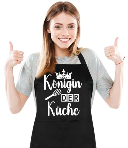 Livdouyu Kochschürze Damen Lustig Wasserdicht Verstellbare Küchenschürze | Schürze mit Fronttaschen,90*70cm,Geschenk zum Weihnachten Muttertag Geburtstag