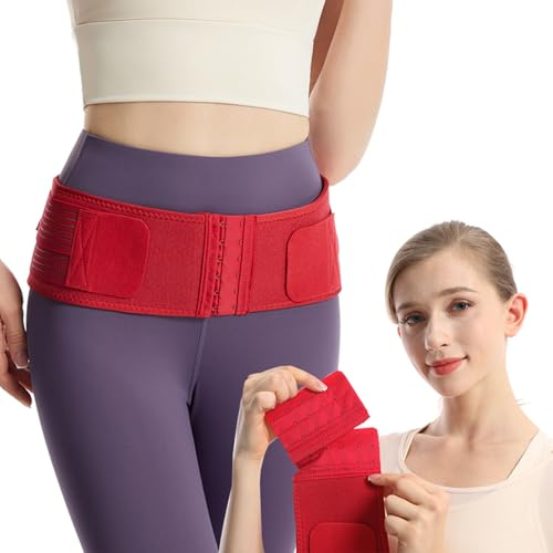 Paskyee Cintura sacroiliaca con 6 file aggiuntive di ganci e occhi, supporto per la parte bassa della schiena per uomini e donne, cintura pelvica (Plus (anca 100-115cm))