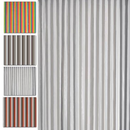 MadeInNature, Türvorhang mit Kunststoffkordeln, für innen und außen, Breite 90 cm x Länge 220 cm, Farben zur Auswahl (grau, weiß)