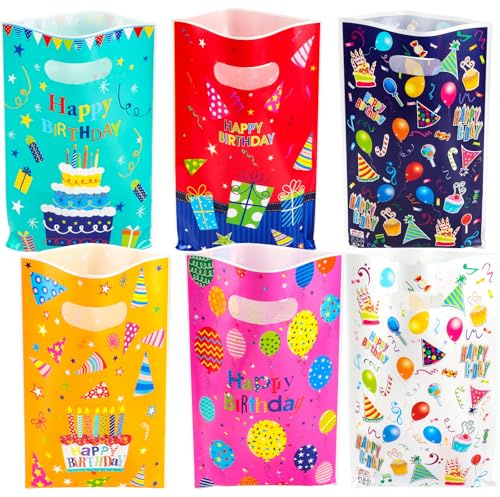 Annhao Lot de 30 Sachet Anniversaire Enfant, Sac Cadeau Anniversaire Enfant, Sachet Bonbon Garcon et Filles, Pochette Biscuit Bonbon Sac Cadeau pour Fête Noël