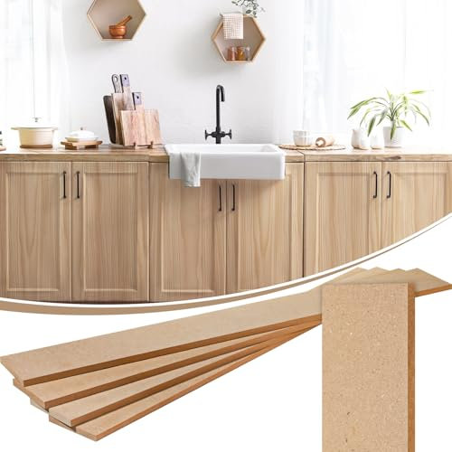 CroBlissful 4 Pcs 2.7w x 23.6h MDF Unfinished Cabinet Doors Replacement Shaker Style Easy Cost-Effective Cabinet Upgrade Furniture Overlay for Kitchen Reface Bathroom Closet
