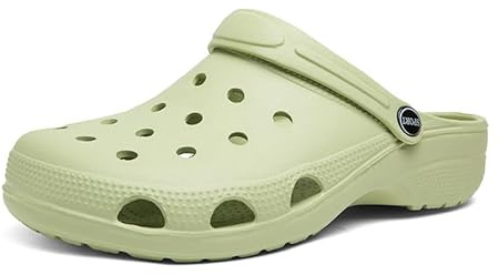 Huayuehong Unisex Adulto Zoccoli da Giardino Unisex, in Rete Traspirante, Zoccoli Classici, Antiscivolo, Pantofole estive, Verde,39 EU