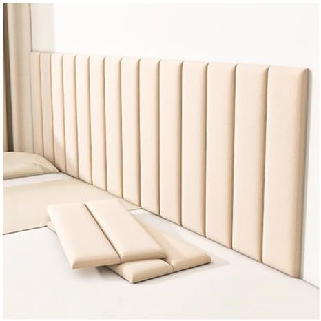 Upholstered Wall Panels Self-Adhesive Wall Stickers, Anti-Collision Headboard Decoration Padding for Playroom Bedroom(Winter White,70x23cm-4pcs)
