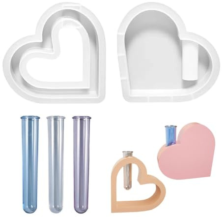 XFSRG Stampi in Silicone a Forma di Cuore per Colata Stampi Riutilizzabili per Scultura e Fusione Decorazione Creativa per Casa e Cucina (A Forma di Cuore)