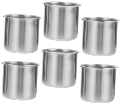 SOLUSTRE 6 Pezzi Bicchieri Dosatori in Acciaio Inossidabile Tazze Medicinali Resistenti Scala per Campioni e Uso e Professionale