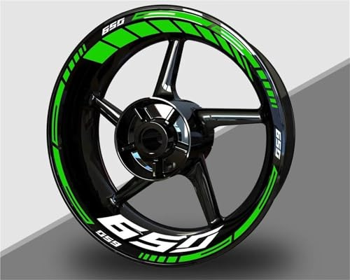 BTWSRX Pegatinas para Ruedas Adhesivo para Rueda De Motocicleta para Kawasaki Z650 Z 650 De 17 Pulgadas, Adhesivo Reflectante para Llanta De Cubo De Rueda Llantas Calcomanías Pegatina