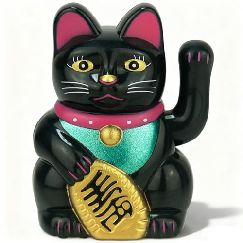 HATFRYF Lucky Cat, Mini Maneki Neko, Solar Automatic Waving Lucky Cat, Home Display Car Decor, Feng Shui Decoration Maneki Neko