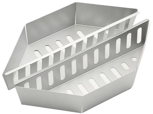 RUWLFE Holzkohle Korb Halter Grillen Körbe for Brikett Holz Chips Box Container Tablett for Grill BBQ Zubehör Für Grillpartys(0.6mm Thick)
