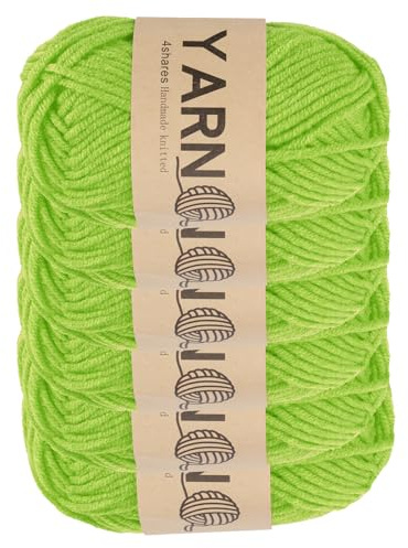 QUARKZMAN 6 stycken virkgarn 1,8 mm grönt 5 trådar akrylgarn 150 g sportgarn mjukt och fluffigt garn för stickning gör-det-själv virkade hantverk filtar gåva 328 yards totalt