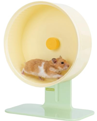 Nobleza Ruota Criceto Silenziosa 22cm, Ruota per Esercizi in Plastica Lavabile con Altezza Regolabile e Base Stabile Anti-Ribaltamento, Accessori per Criceti Nani, Siriani e Gerbilli