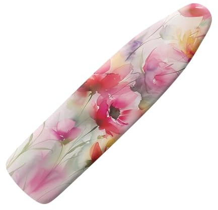 Bügelbrettbezug 110x30 Rosa Blumen Bügelbrettbezüge Für Dampfbügeleisen, Mit Eingebauter Hitzereflektion, Stretch System & Schnurbindun, Waschbar Strapazierfähig