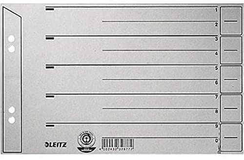 Leitz 1656-00-85 Trennblätter A5quer, 200g/qm Inh.100, grau,