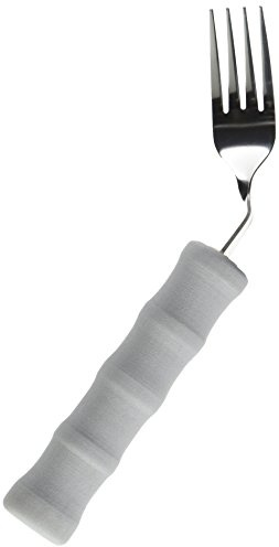 Homecraft, couverts, fourchettes, manche en mousse, courbée, légère, facilite la préhension, évite la torsion du poignet, personnes âgées, handicapées ou souffrant d’arthrite, favorise l’autonomie.