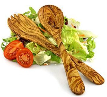 Posate da insalata Belvedere in legno d'ulivo, 30 cm