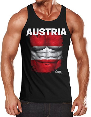 MoonWorks EM Tanktop Herren Fußball Portugal Flagge Fanshirt Waschbrettbauch Muskelshirt schwarz XL