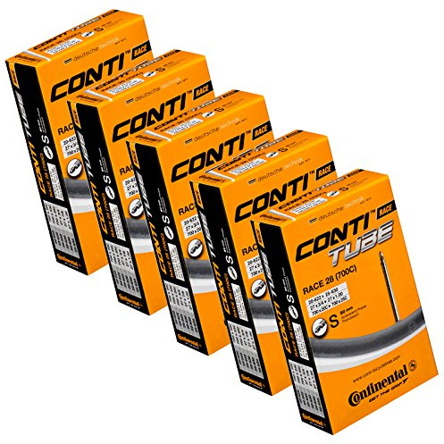 Continental Race 28 700 x 20-25c Innenschläuche – langes Presta-Ventil, 80 mm langes Ventil, Schwarz, 5 Stück