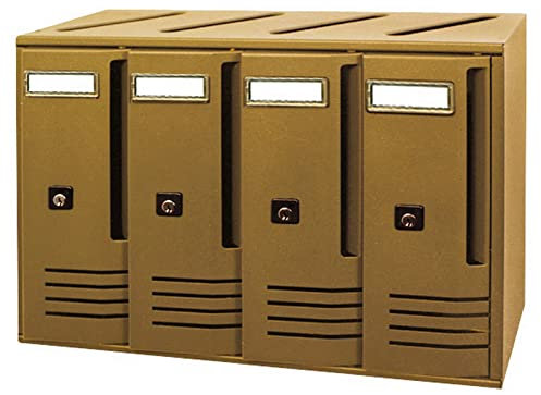 1PEZZO ALUBOX CASSETTA POSTALE A 4 POSTI BRONZO ART. C4