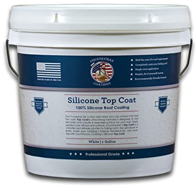 100% Silicone Roof Coating for RVs, Campers & Flat Roofs - Waterproof Seal for Leaks, Cracks & Seams - Ponding Water Resistant - 1 Gallon White