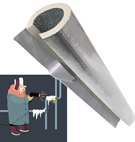 Antifreeze Insulation Pipe Lagging Outdoor Pipe Insulation Foam Tubing ID 27mm 34mm 43mm 50mm 63mm 76mm Aluminum Foil Self-sealing Hose Solar Water Pipe Protection Cover ( Size : ID 90mm/3-1/2x T 20m