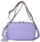 FANDARE Borse a spalla da Donna Quadrato Borse a Tracolla PU Pelle Borsa Mano con due tracolla Elegante Borsa a Spalla Pochette Borsello Borsa Viaggio Crossbody Bag Borse Messenger Viola