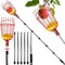 Recolector de frutas, recolector de manzanas de 2,7 m con mango telescópico, herramienta de recolector de frutas con poste de conexión de acero inoxidable ligero y cesta, agarrador de frutas fácil de