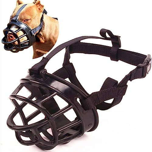 LATRAT Muselière pour Chien, Empêche Les Morsures, Museau d'Entraînement Respirant pour Petits,Moyens Et Grands Chiens, Taille 5
