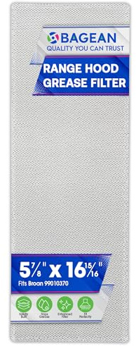 Bagean Stove Hood Vent Filter 5.87” x 16.93” 99010370 Compatible with Broan Range Hood Filter Replacement - Bendable Aluminum Screen for Kitchen Overhead Fan - Blocks Grease & Filters Oven Air (1-Pk)
