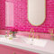 Livelynine Credence Adhesive pour Cuisine Rose Carrelage Adhesif Mural Cuisine 3D Impermeable Dalle PVC Adhesive Murale Salle de Bain Cuisine 30x30CM Metro 3D Stickers Carrelage Rose Fushia, 4 Dalles